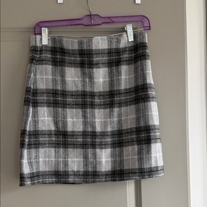 Primark Gray and Black Plaid Mini Skirt